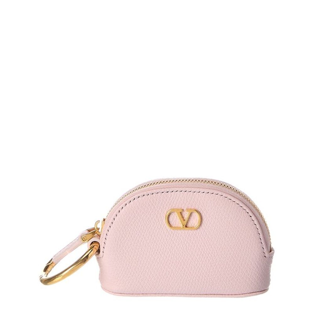 Valentino Vlogo Signature Leather Pouch, Pink